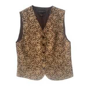 Classiques Entier Tan and Brown Floral Vest